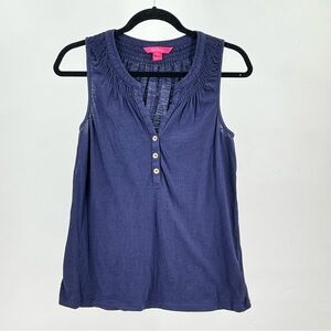 Lilly Pulitzer Purple Tank Top with Button Detail